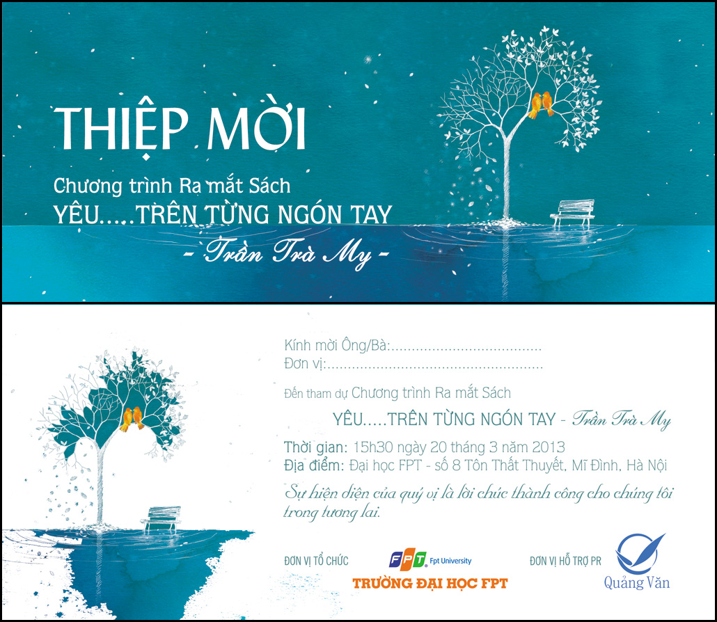 In thiệp mời chương trình ra mắt tại Hà Nội